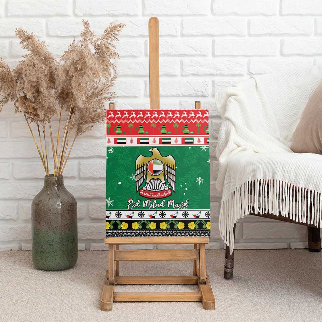United Arab Emirates Christmas Canvas Wall Art Coat Of Arms Eid Milad Majid - Wonder Print Shop