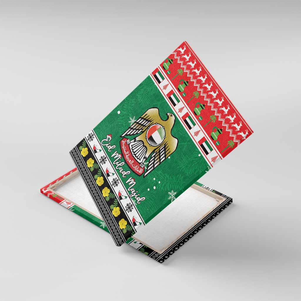 United Arab Emirates Christmas Canvas Wall Art Coat Of Arms Eid Milad Majid - Wonder Print Shop