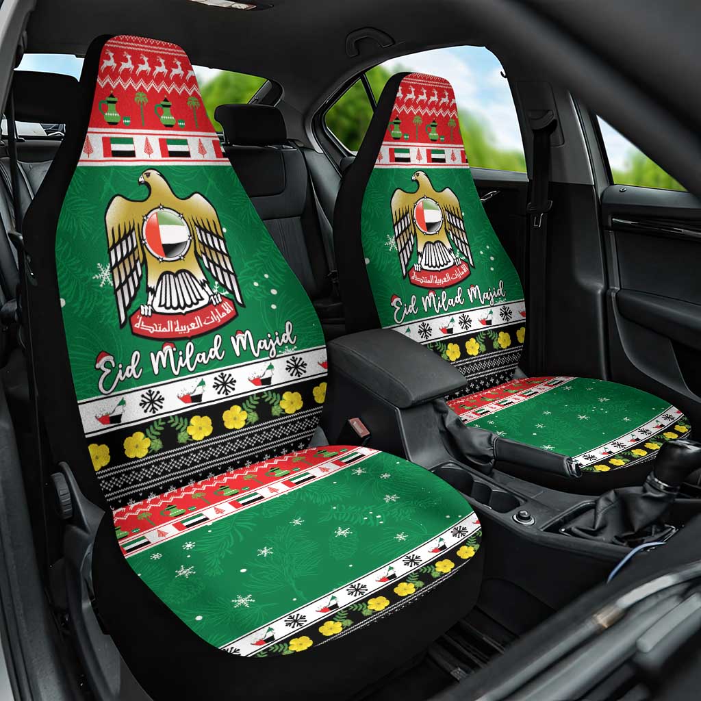 United Arab Emirates Christmas Car Seat Cover Coat Of Arms Eid Milad Majid - Wonder Print Shop