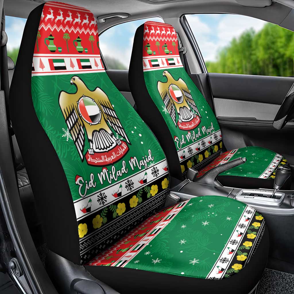 United Arab Emirates Christmas Car Seat Cover Coat Of Arms Eid Milad Majid - Wonder Print Shop