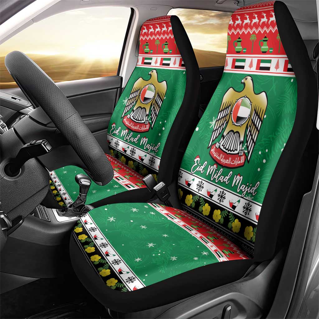 United Arab Emirates Christmas Car Seat Cover Coat Of Arms Eid Milad Majid - Wonder Print Shop