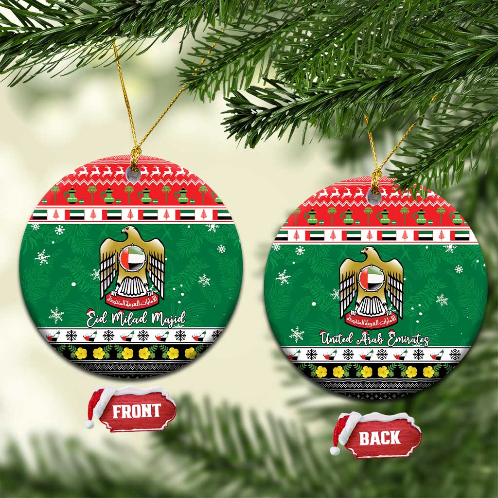 United Arab Emirates Christmas Ceramic Ornament Coat Of Arms Eid Milad Majid - Wonder Print Shop