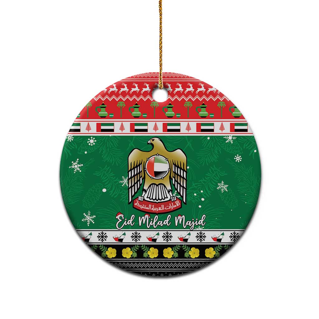 United Arab Emirates Christmas Ceramic Ornament Coat Of Arms Eid Milad Majid - Wonder Print Shop