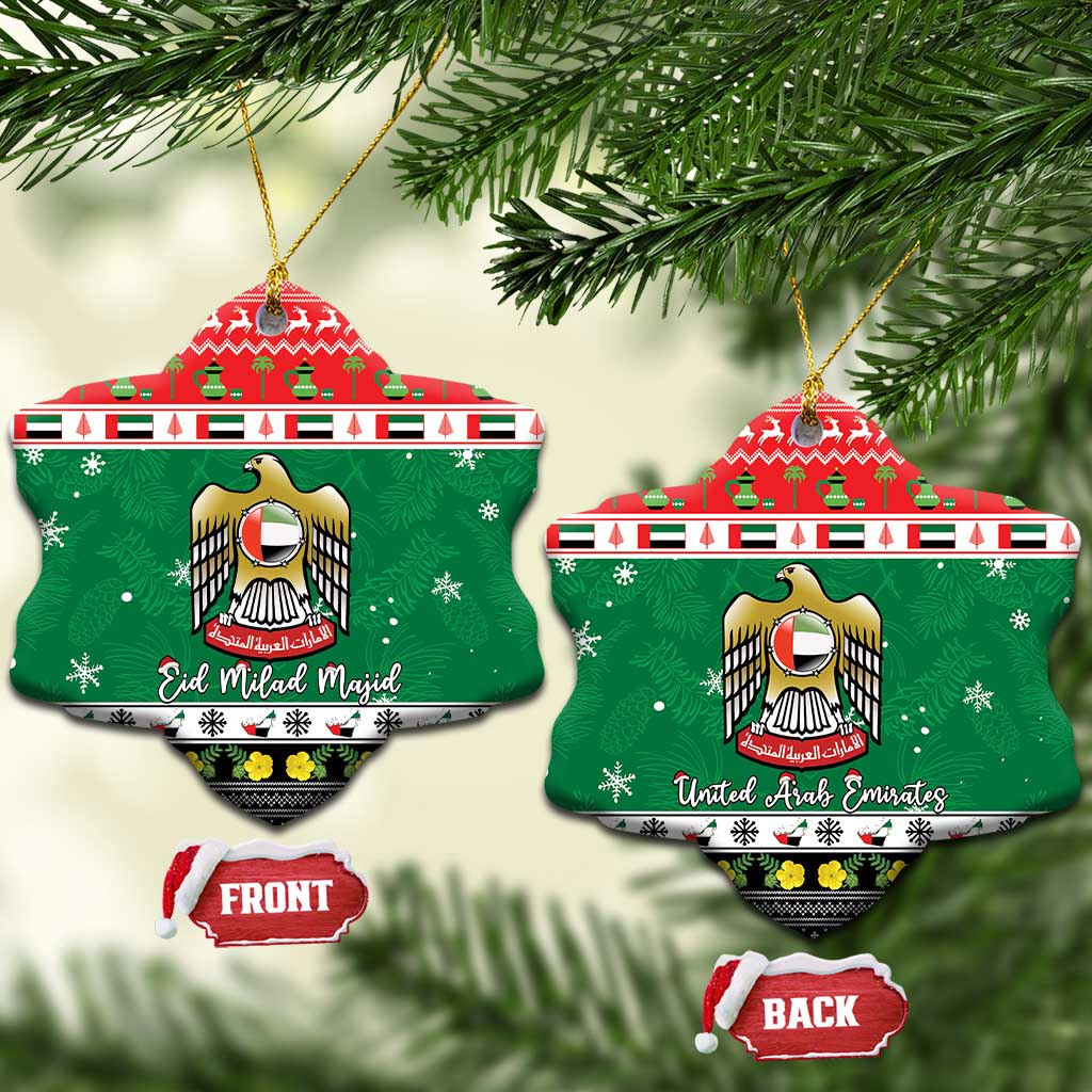 United Arab Emirates Christmas Ceramic Ornament Coat Of Arms Eid Milad Majid - Wonder Print Shop