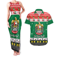 United Arab Emirates Christmas Couples Matching Tank Maxi Dress and Hawaiian Shirt Coat Of Arms Eid Milad Majid - Wonder Print Shop