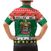 United Arab Emirates Christmas Family Matching Mermaid Dress and Hawaiian Shirt Coat Of Arms Eid Milad Majid - Wonder Print Shop