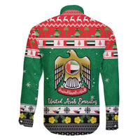 United Arab Emirates Christmas Family Matching Off The Shoulder Long Sleeve Dress and Hawaiian Shirt Coat Of Arms Eid Milad Majid - Wonder Print Shop