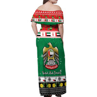 United Arab Emirates Christmas Family Matching Off Shoulder Maxi Dress and Hawaiian Shirt Coat Of Arms Eid Milad Majid - Wonder Print Shop