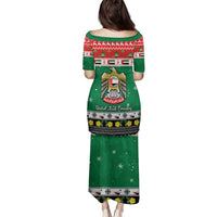 United Arab Emirates Christmas Family Matching Puletasi and Hawaiian Shirt Coat Of Arms Eid Milad Majid - Wonder Print Shop