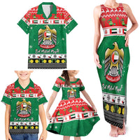 United Arab Emirates Christmas Family Matching Tank Maxi Dress and Hawaiian Shirt Coat Of Arms Eid Milad Majid - Wonder Print Shop