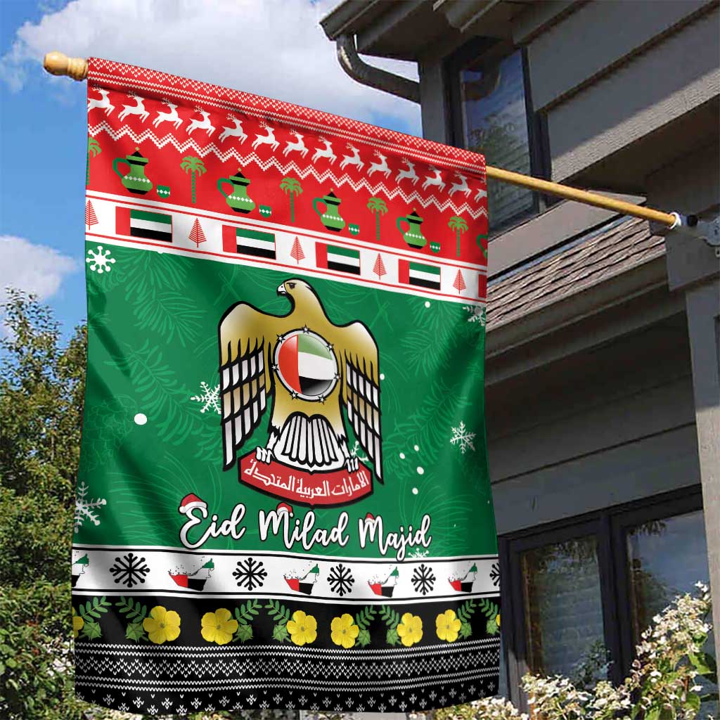 United Arab Emirates Christmas Garden Flag Coat Of Arms Eid Milad Majid - Wonder Print Shop