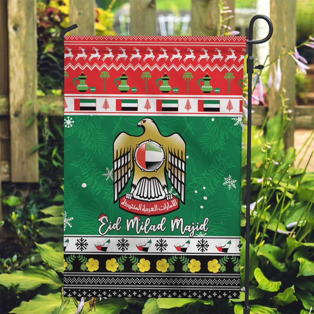 United Arab Emirates Christmas Garden Flag Coat Of Arms Eid Milad Majid - Wonder Print Shop