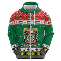 United Arab Emirates Christmas Hoodie Coat Of Arms Eid Milad Majid - Wonder Print Shop
