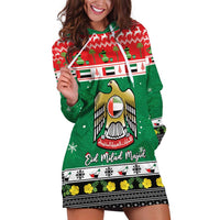 United Arab Emirates Christmas Hoodie Dress Coat Of Arms Eid Milad Majid - Wonder Print Shop