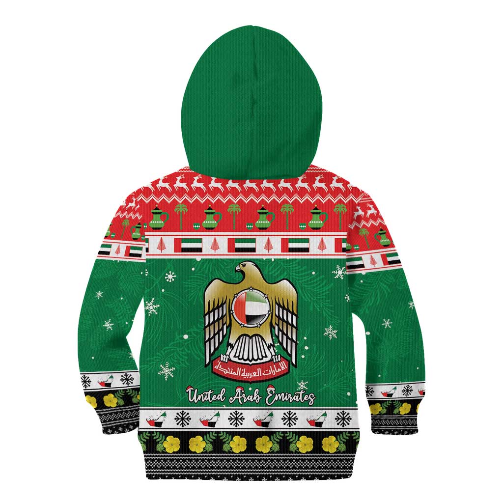 United Arab Emirates Christmas Kid Hoodie Coat Of Arms Eid Milad Majid - Wonder Print Shop