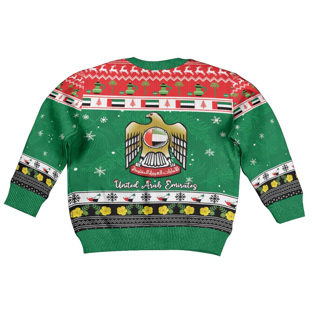 United Arab Emirates Christmas Kid Ugly Christmas Sweater Coat Of Arms Eid Milad Majid - Wonder Print Shop