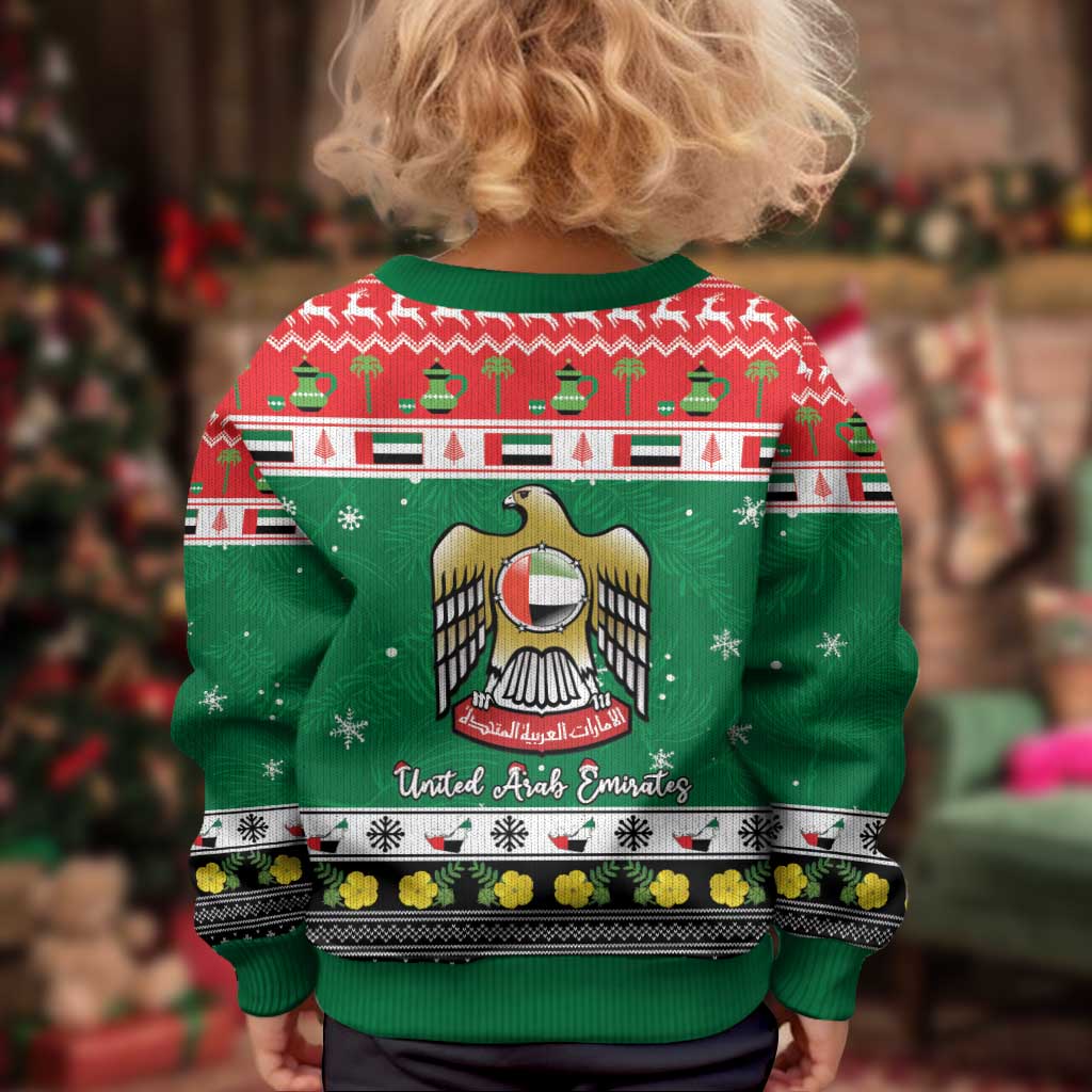 United Arab Emirates Christmas Kid Ugly Christmas Sweater Coat Of Arms Eid Milad Majid - Wonder Print Shop