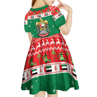 United Arab Emirates Christmas Kid Short Sleeve Dress Coat Of Arms Eid Milad Majid - Wonder Print Shop