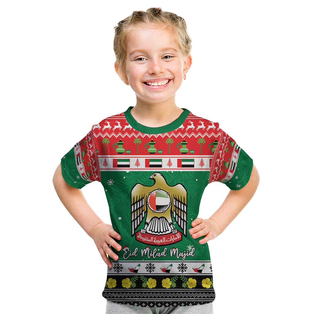 United Arab Emirates Christmas Kid T Shirt Coat Of Arms Eid Milad Majid - Wonder Print Shop