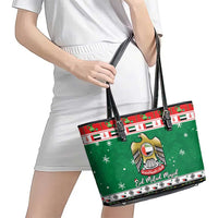 United Arab Emirates Christmas Leather Tote Bag Coat Of Arms Eid Milad Majid - Wonder Print Shop