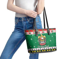 United Arab Emirates Christmas Leather Tote Bag Coat Of Arms Eid Milad Majid - Wonder Print Shop