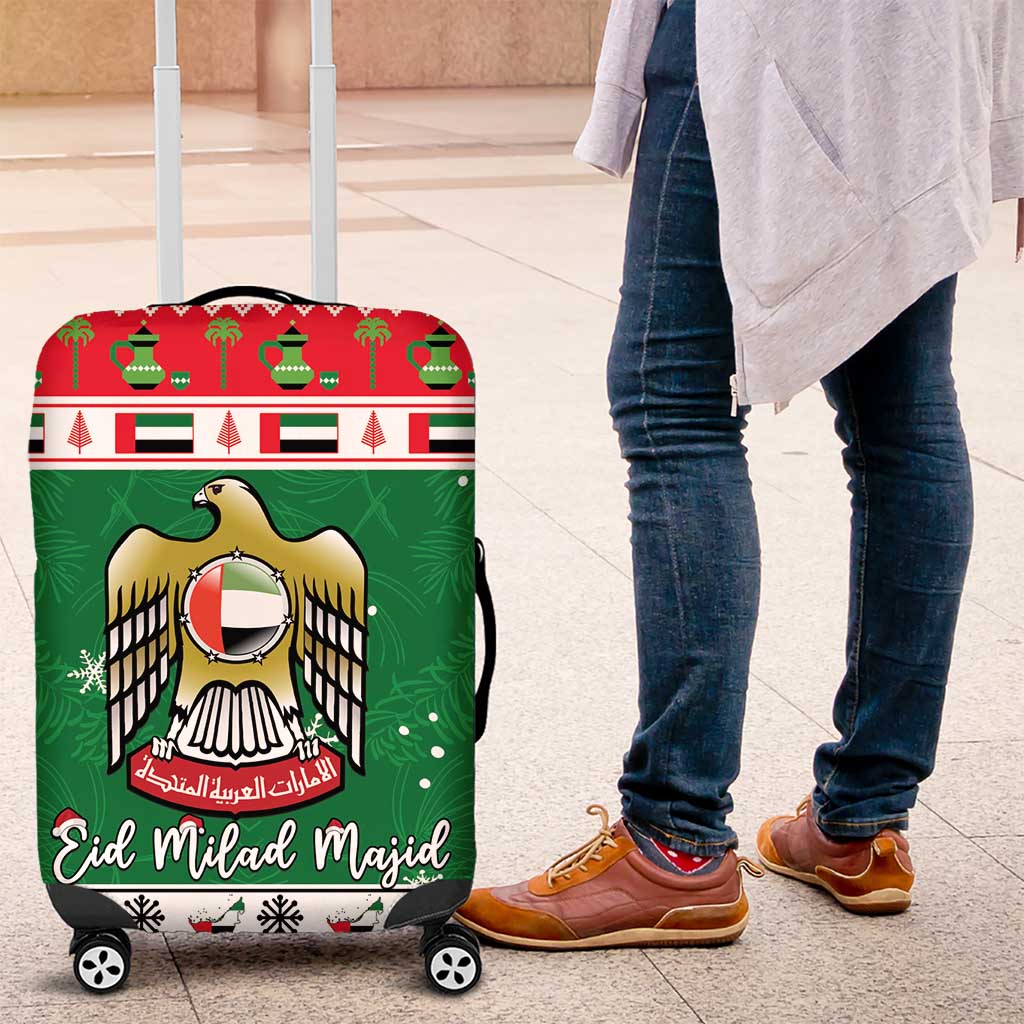 United Arab Emirates Christmas Luggage Cover Coat Of Arms Eid Milad Majid - Wonder Print Shop