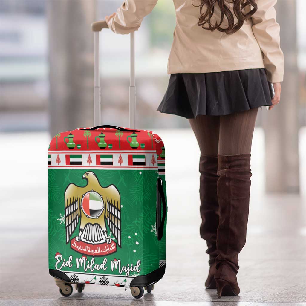 United Arab Emirates Christmas Luggage Cover Coat Of Arms Eid Milad Majid - Wonder Print Shop