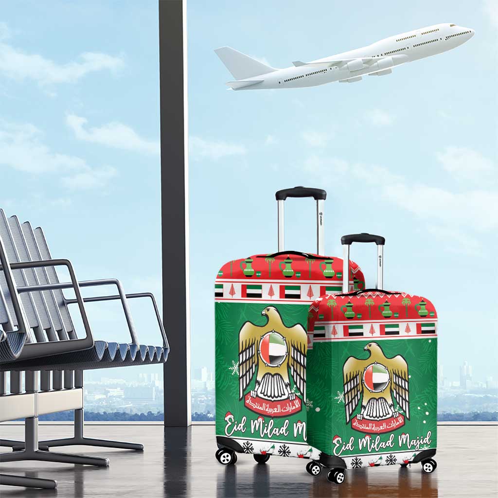United Arab Emirates Christmas Luggage Cover Coat Of Arms Eid Milad Majid - Wonder Print Shop
