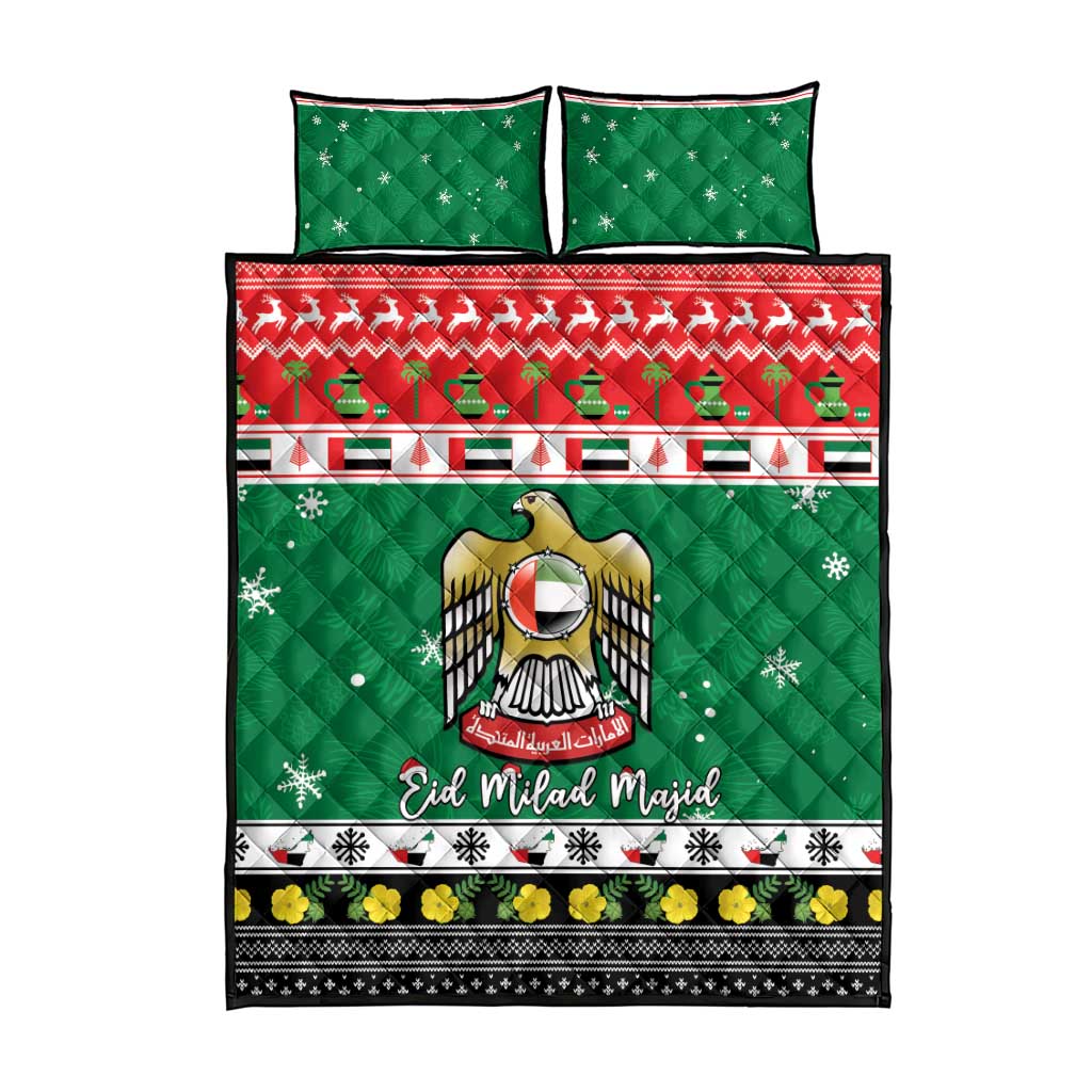 United Arab Emirates Christmas Quilt Bed Set Coat Of Arms Eid Milad Majid - Wonder Print Shop