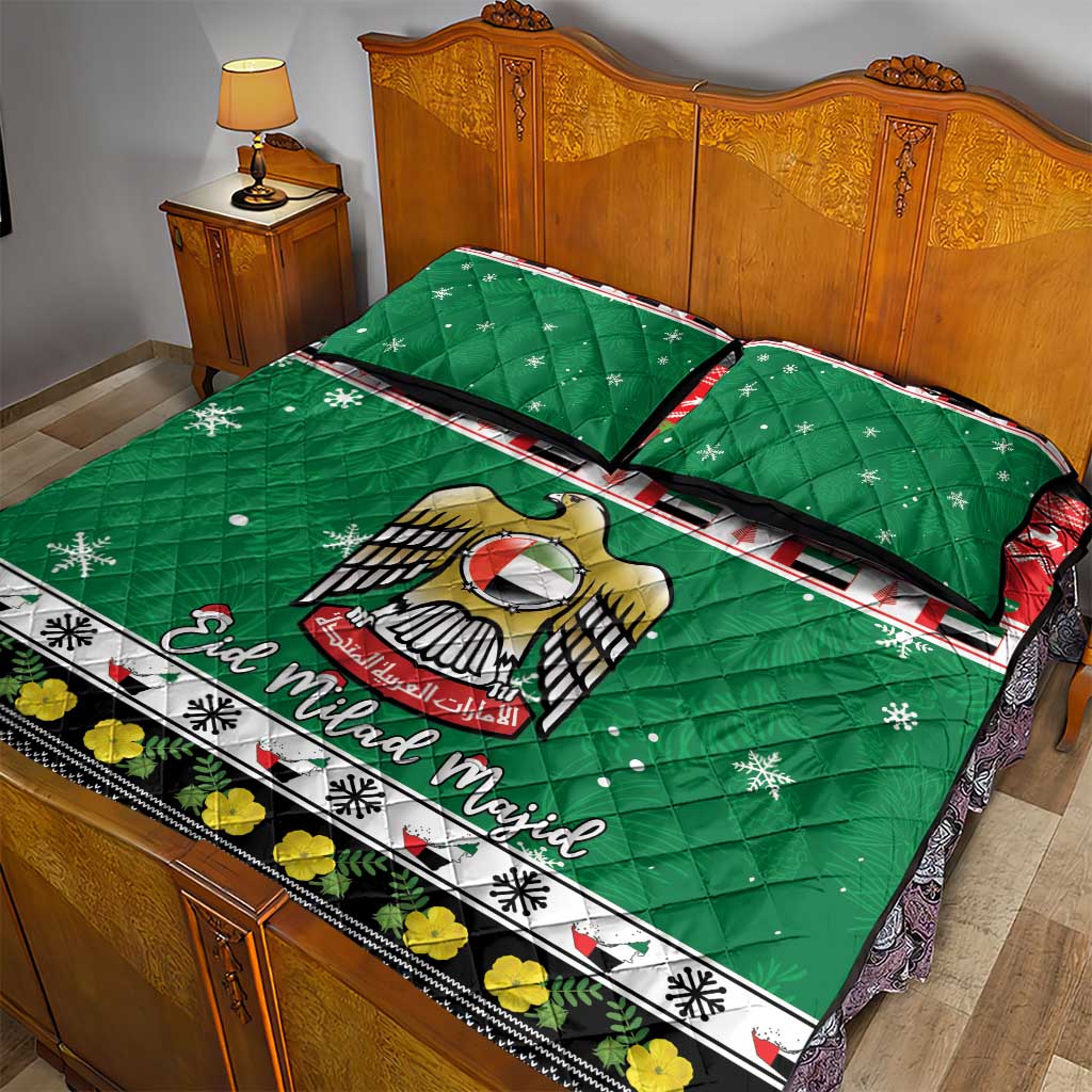 United Arab Emirates Christmas Quilt Bed Set Coat Of Arms Eid Milad Majid - Wonder Print Shop