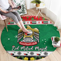 United Arab Emirates Christmas Round Carpet Coat Of Arms Eid Milad Majid