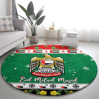 United Arab Emirates Christmas Round Carpet Coat Of Arms Eid Milad Majid