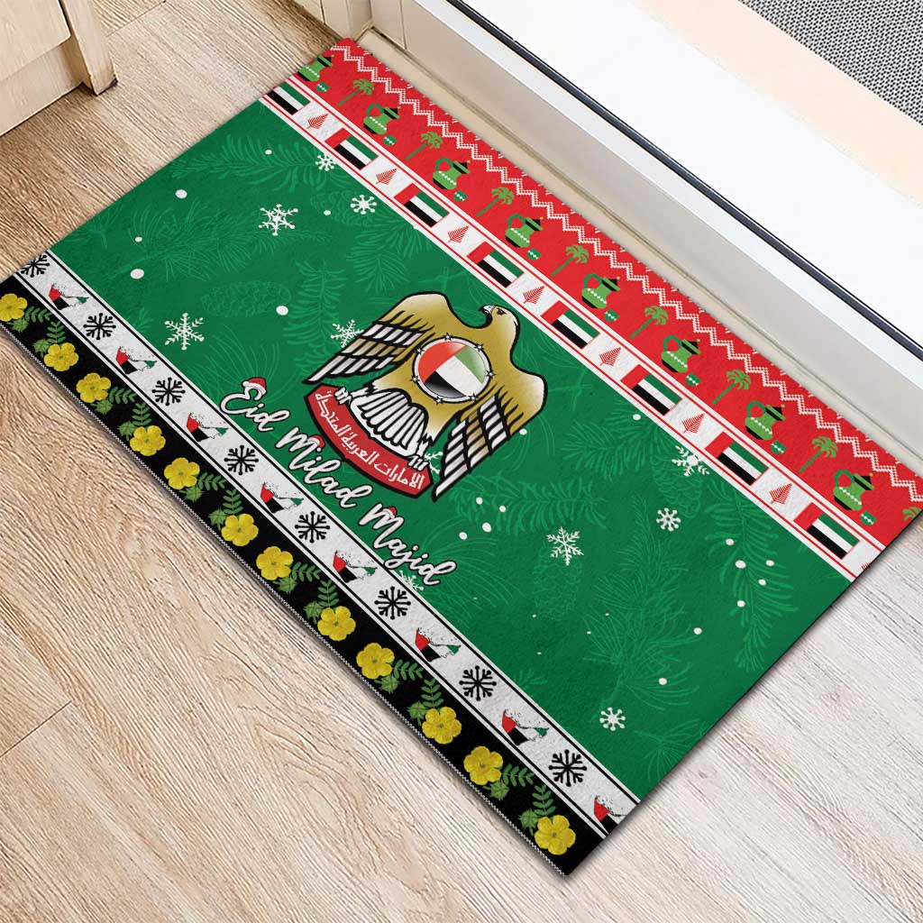 United Arab Emirates Christmas Rubber Doormat Coat Of Arms Eid Milad Majid - Wonder Print Shop