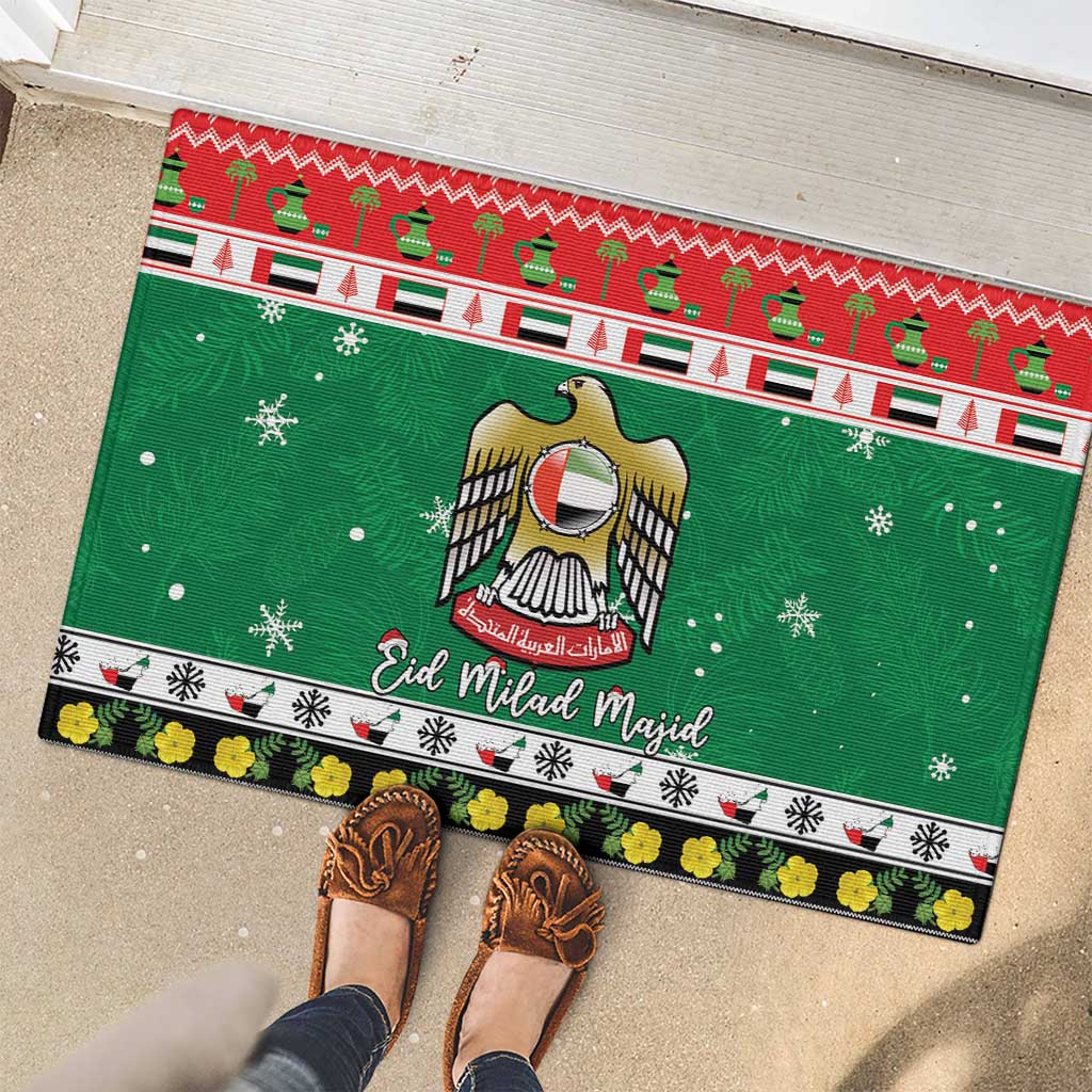 United Arab Emirates Christmas Rubber Doormat Coat Of Arms Eid Milad Majid - Wonder Print Shop
