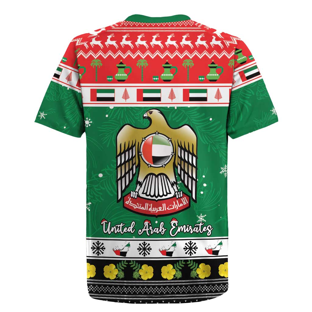 United Arab Emirates Christmas Rugby Jersey Coat Of Arms Eid Milad Majid - Wonder Print Shop