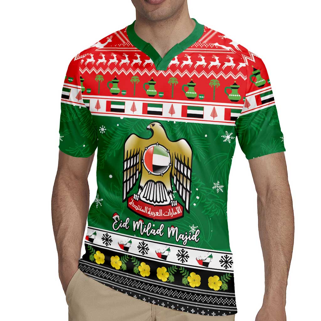 United Arab Emirates Christmas Rugby Jersey Coat Of Arms Eid Milad Majid - Wonder Print Shop