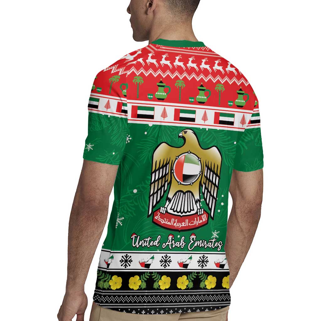 United Arab Emirates Christmas Rugby Jersey Coat Of Arms Eid Milad Majid - Wonder Print Shop
