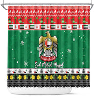United Arab Emirates Christmas Shower Curtain Coat Of Arms Eid Milad Majid
