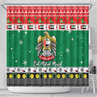 United Arab Emirates Christmas Shower Curtain Coat Of Arms Eid Milad Majid