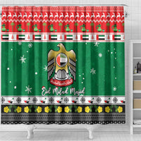 United Arab Emirates Christmas Shower Curtain Coat Of Arms Eid Milad Majid