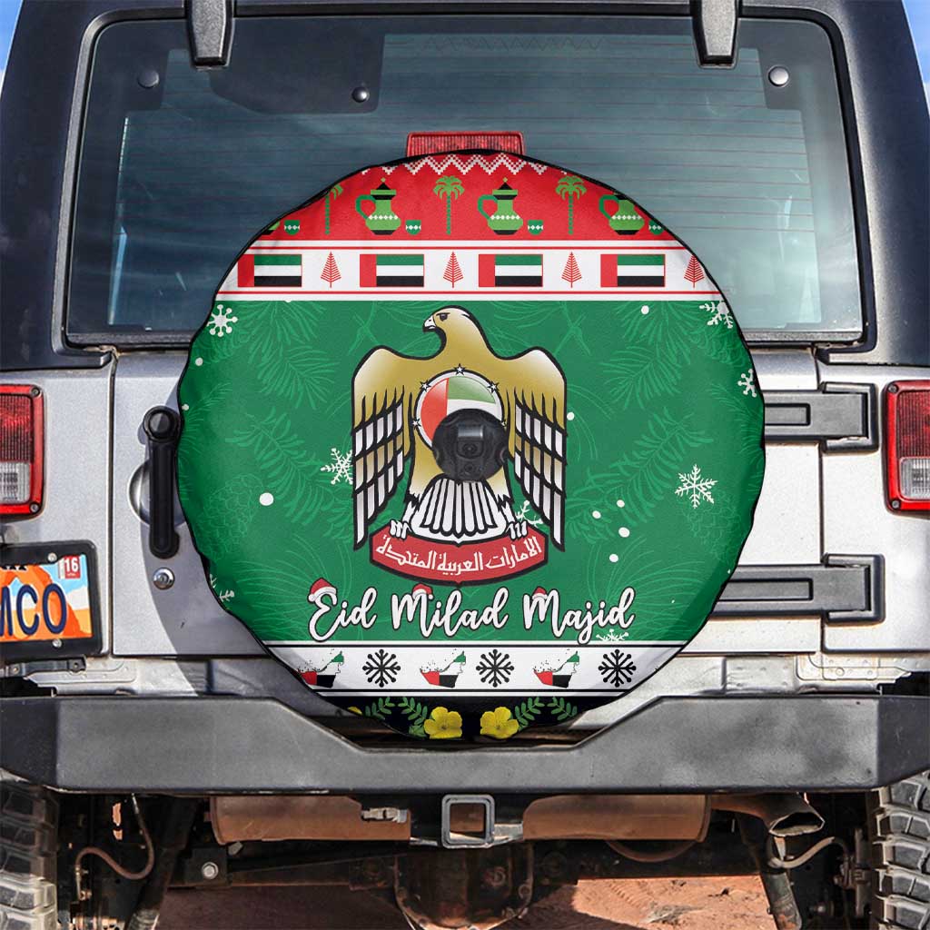 United Arab Emirates Christmas Spare Tire Cover Coat Of Arms Eid Milad Majid - Wonder Print Shop