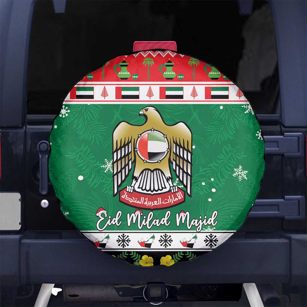 United Arab Emirates Christmas Spare Tire Cover Coat Of Arms Eid Milad Majid - Wonder Print Shop