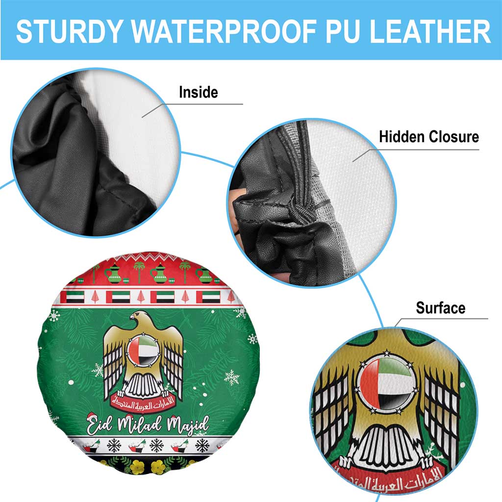 United Arab Emirates Christmas Spare Tire Cover Coat Of Arms Eid Milad Majid - Wonder Print Shop