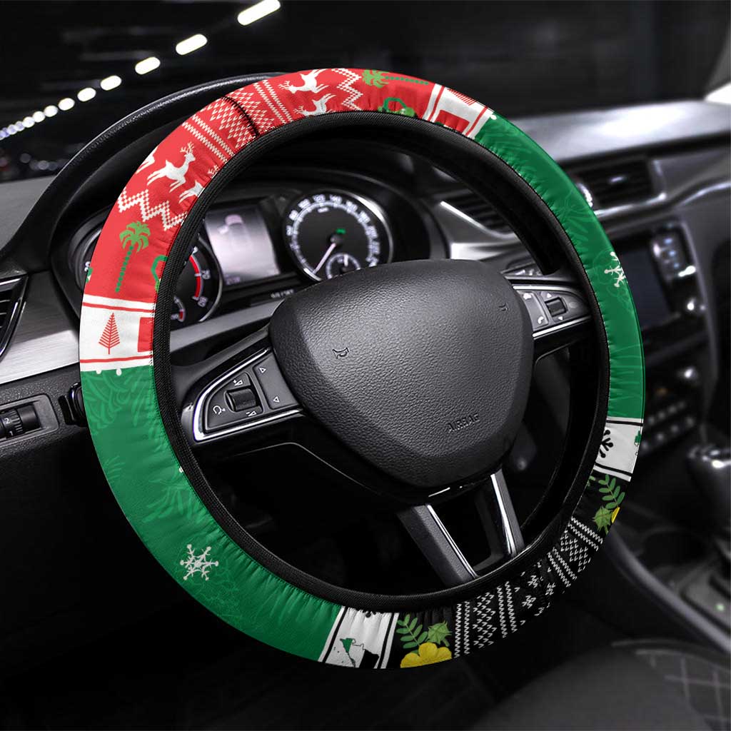 United Arab Emirates Christmas Steering Wheel Cover Coat Of Arms Eid Milad Majid - Wonder Print Shop