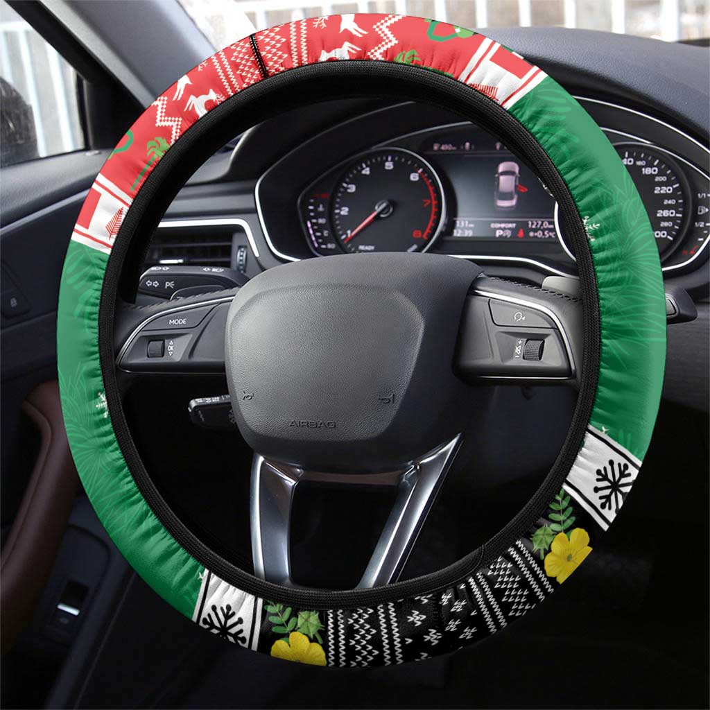 United Arab Emirates Christmas Steering Wheel Cover Coat Of Arms Eid Milad Majid - Wonder Print Shop