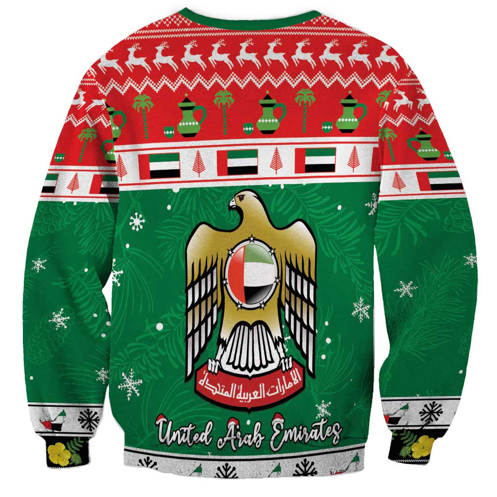United Arab Emirates Christmas Sweatshirt Coat Of Arms Eid Milad Majid - Wonder Print Shop
