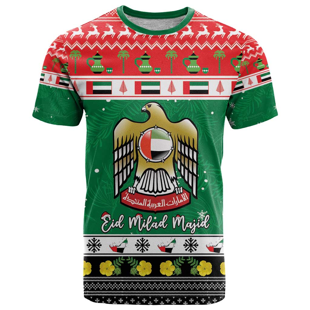 United Arab Emirates Christmas T Shirt Coat Of Arms Eid Milad Majid - Wonder Print Shop