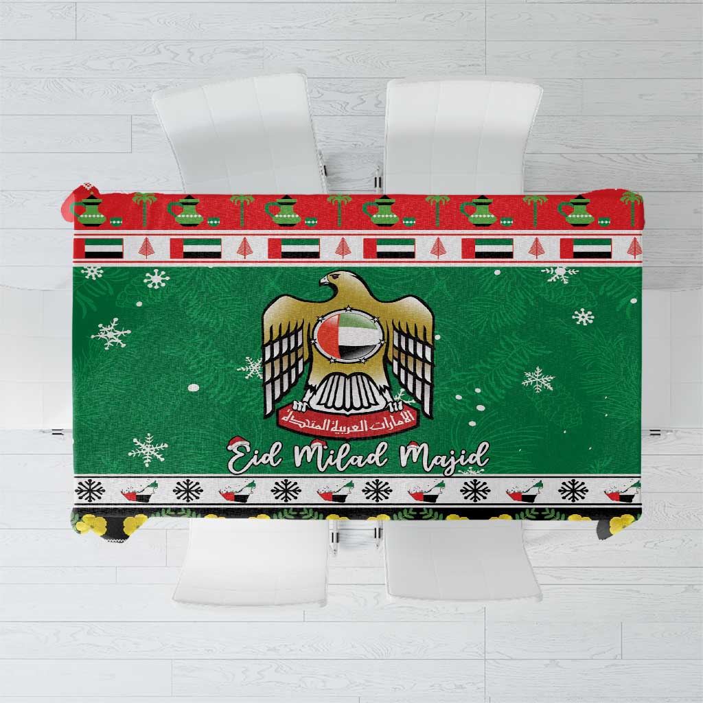 United Arab Emirates Christmas Tablecloth Coat Of Arms Eid Milad Majid - Wonder Print Shop