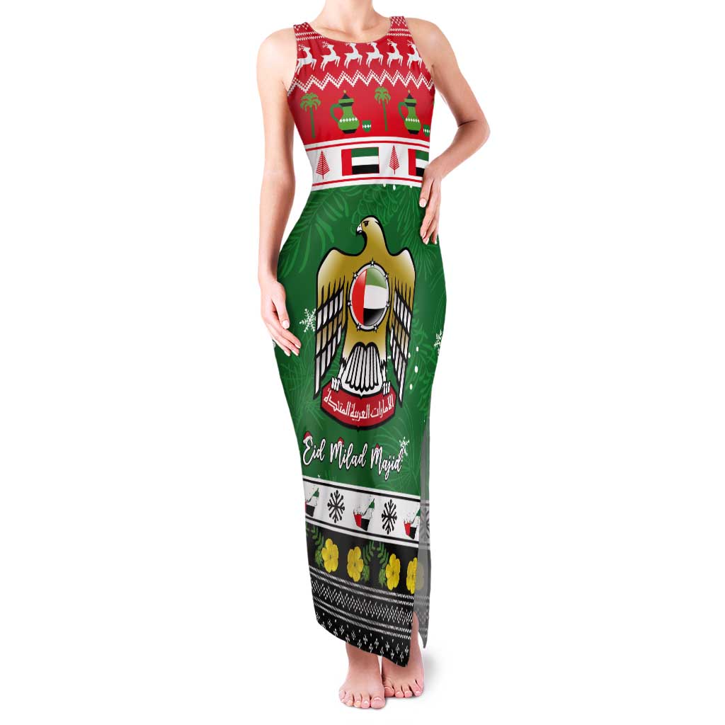 United Arab Emirates Christmas Tank Maxi Dress Coat Of Arms Eid Milad Majid - Wonder Print Shop