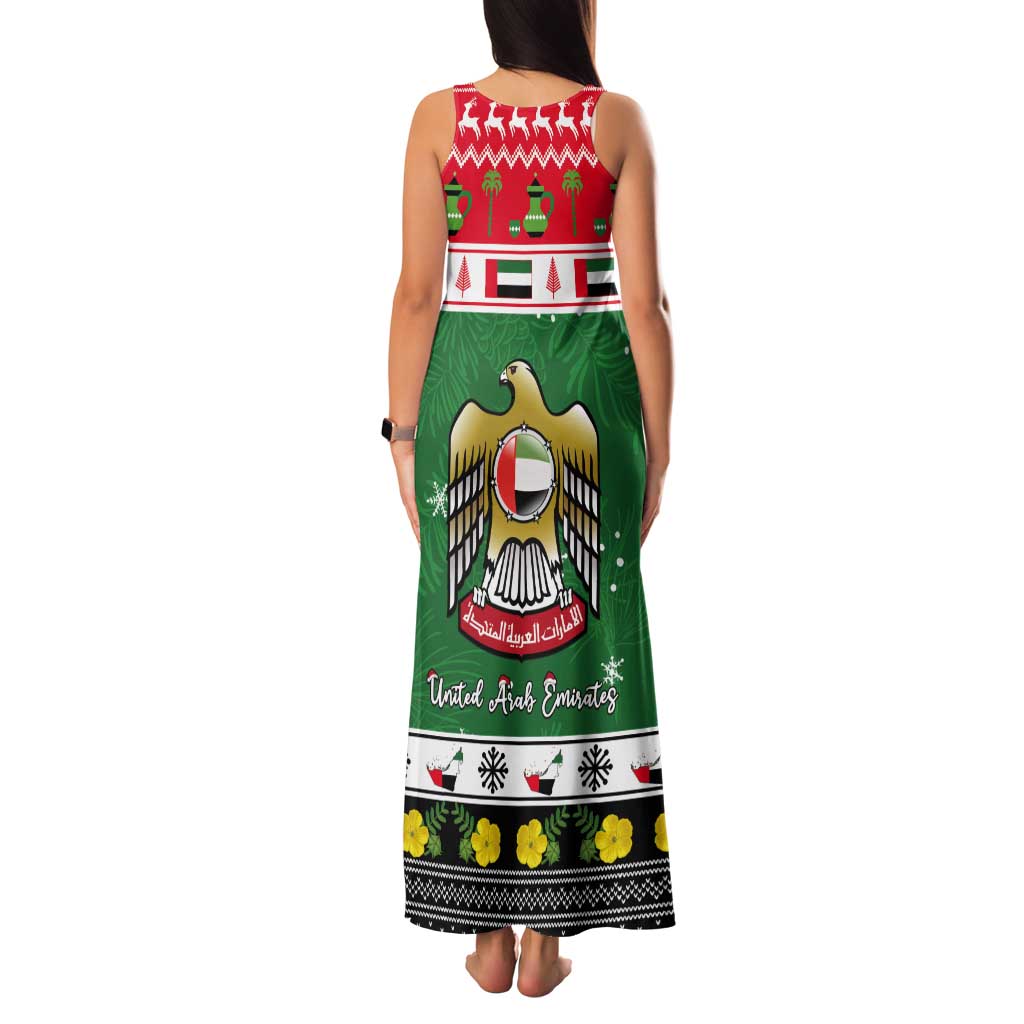 United Arab Emirates Christmas Tank Maxi Dress Coat Of Arms Eid Milad Majid - Wonder Print Shop